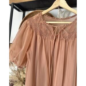50’s 60’s Brown Peignore Chiffon Robe